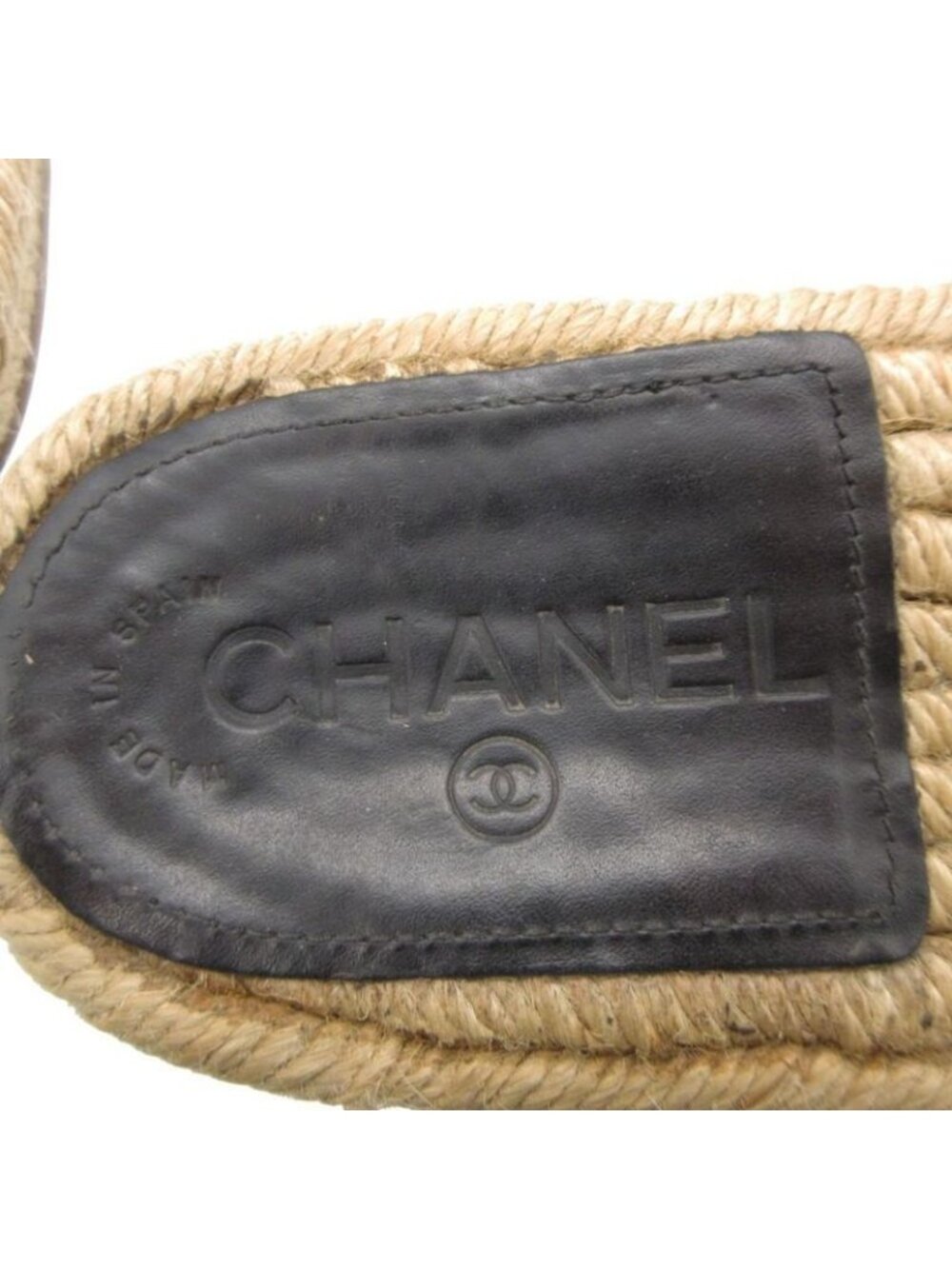 ★SOLD★ Chanel Sandals Espadrilles Color Stone CC Logo Flat Shoes 36 Black - Picture 6 of 9